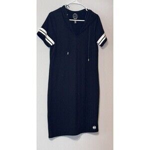 Michael Kors Women's Hooded T-shirt Dress Sheath Size XS Black & White Casual